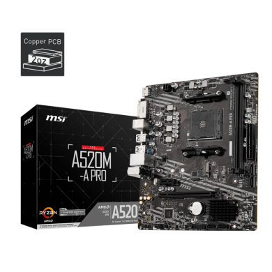 MSI A520M-A PRO DDR4 4600/1866Mhz M.2 M.ATX AM4