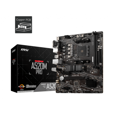 MSI A520M PRO DDR4 4600/1866Mhz M.2 M.ATX AM4
