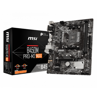 MSI B450M PRO-M2 MAX DDR4 VGA DVI-D HDMI mATX